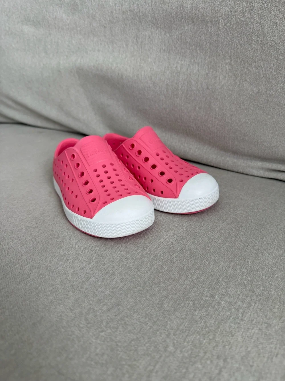 Native Shoes Kids Pink Slip-On Water Sneakers with White Toe
